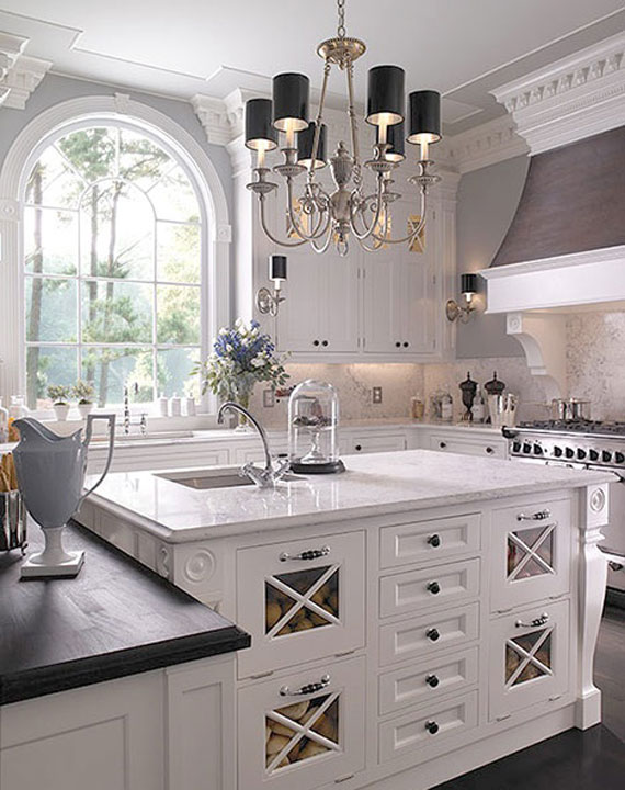 دکوراسیون داخلی آشپزخانه : آشپزخانه با کابینت های سفید